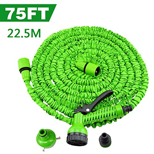Preisvergleich Produktbild AYOUGALA Gartenschlauch Flexischlauch 75FT / 22.5M Flexischlauch Wasserschlauch Ausgedehnt Gartenteich Schlauch Gartenschläuche mit 7 Funktion Garten Handbrause für Autowäsche,Gartenbewässerung,Yard