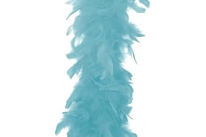 KARNEVALSTEUFEL.DE KarnevalsTeufel Bufanda de plumas de un solo color, densidad de plumas seleccionables años 20 Charleston Burlesque (Azul pastel)