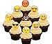 Produktbild Emoji-/Smiley Faces Party Pack – Essbare Cupcake Topper – Stand-Up Wafer Kuchen Dekorationen, Pack of 36