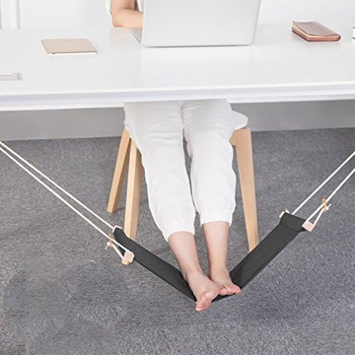 DRcore Foot Rest, Adjustable Desk Hammock Mini Foot Hammock Stand for Home and Office (Black)