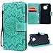 Produktbild VemMore Kompatibel für Moto G5 Hülle Handyhülle Schutzhülle Leder PU Wallet Flip Case Bumper Lederhülle Ledertasche Blumen Muster Klapphülle Klappbar Magnetisch Dünn Silikon Sonnenblume - Grün