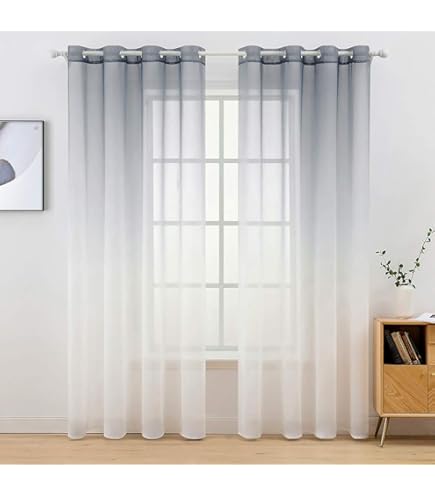 Odot Vorhänge Mit 3D Blatt-Muster - 2er Set Halbtransparent 130x213cm Für Wohnzimmer & Schlafzimmer