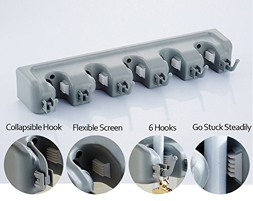 Joyoldelf Colgador y Organizador de pared con 5 posiciones 6 ganchos
