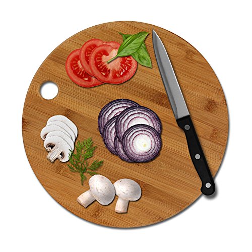 Schneidbrett – Frühstücksbrett – Tranchierbrett – Schneidebrett Bambus Rund mit Größenauswahl (mittel 30.5 cm) - 2