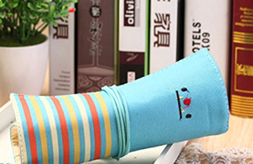 Cosanter Estuche Escolar de Chicas Bolso Caso de Smiley de la Historieta Caja de L piz de Enrollable de Lona Color Azul 23 5X19 5CM reviews Cosanter Estuche Escolar de Chicas Bolso Caso de Smiley de la Historieta Caja de L piz de Enrollable de Lona Color Azul 23 5X19 5CM
