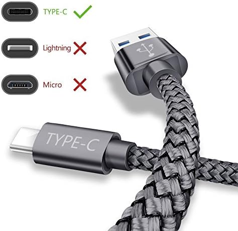 [3 Pack - 2 Micro USB Cable + 1USB C Charger Cord Cable] 1.5m/4.9ft Long Nylon Braided USB Charger Cord Cable Charging Lead for Samsung Galaxy S8 S8+ Note 8, Sony Xperia XZ, Huawei P9 P10, LG V20 G5 G6, Nexus 5X 6P, HTC 10 U11S6/S7, Samsung Note 4/5, Nexus, LG, Sony, HTC, Motorola, Kindle, Nokia and More