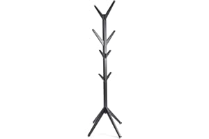 ELEGANT BRANDS LTD Elegant Brands Hampton Coat Stand, Freestanding, Scandinavian Inspired, Wooden, Smooth Black Paint Finish, Wood, 62 x 62 x 176.5 cm