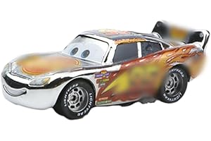 SIMMPU Silver Racing Car Toy,Lightning Mini Car Figure Set Car Model Cake Topper Truck Cake Decoration,Small Cars For Kids,Mini Play Racing Vehicle Car Children Birthday Party Gift for Boys Girls