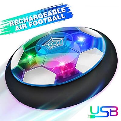 Baztoy Air Power Football, Jouet Enfant Ballon de Foot Rechargeable avec LED Lumière Hover Soccer Ball Jeux de Foot Cadeau d'anniversaire pour Garçons Filles Jeux Intérieur Extérieur Sport Ball