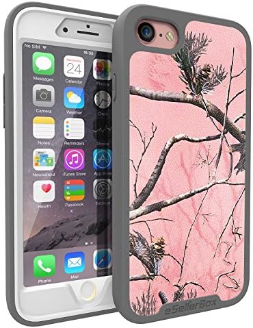 iPhone 8 case,iPhone 7 Case, eSellerBox® Heavy Duty Full-body Rugged Hybrid Dual Layer Slim Protective with screen protector Case Cover for Apple iPhone 8/iPhone 7(Camo-AP Pink)