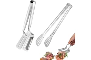 CAIYUANGJ 2 Stück Steakklemme, Grillzange, Steak Schaufel Clip, Doppelseitiger Schaufelclip, Grill Fischspatel, Multifunktionssteak Clip, Edelstahl 304, Geeignet zum Garen Diverser Zutaten, Silber, 30cm