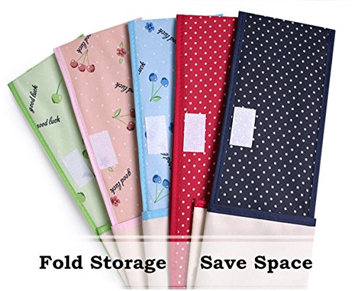 qubabobo Oxford Stoff Aufbewahrungsbox-Set, GAP BH Socken Unterwäsche Organizer 32 x 26 x 13 cm Pink Cherry - 5