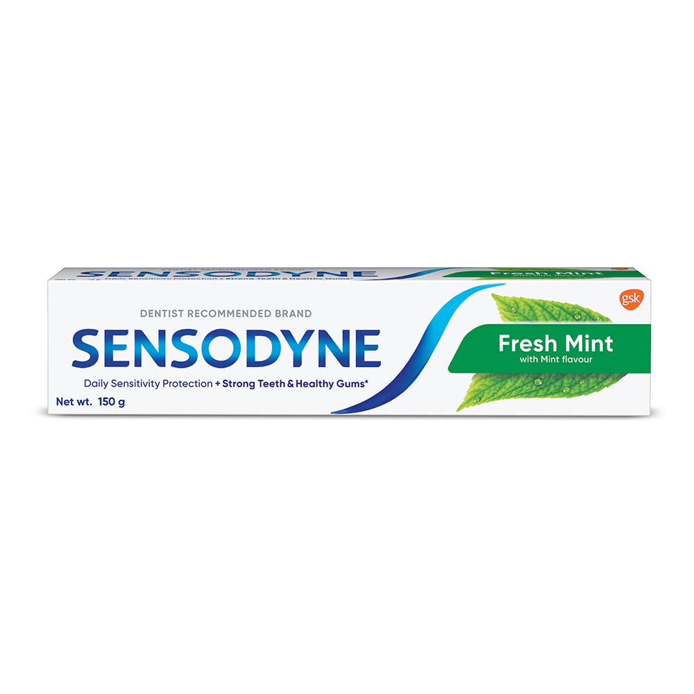 Sensodyne Toothpaste Fresh Mint, Sensitive tooth paste for daily sensitivity protection, 150 gm