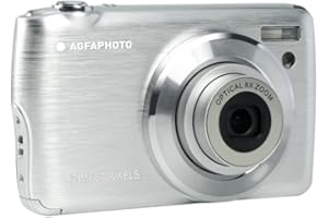 AGFAPHOTO AGFA Photo Realishot DC8200 - Fotocamera Digitale Compatta, 18MP, Video Full HD, Schermo LCD 2.7'', Zoom Ottico 8X, Batteria al Litio e Scheda SD 16GB - Argento
