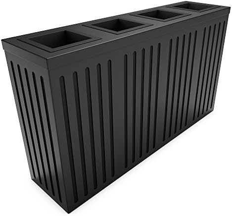 poubelledirect 90 Litres Bin Rubbish Sorting System for Company, Body: Orion 4 x 90/4 basin waste bin: Anthracite – Anthracite, L