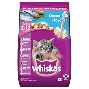 Whiskas Kitten Small (2-12 months) Dry Cat Food, Ocean Fish, 1.1kg Pack