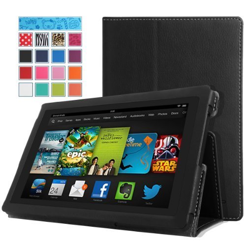 MoKo PU Leder Ständer Hülle Schutzhülle Tasche Ledertasche Schale Smart Case für Amazon All New Kindle Fire HD 7 Zoll 2013 Gen Tablet,Schwarz (Nicht für Kindle Fire HD 7 2012/Fire HDX 7 2013)