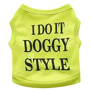 KUTKUT Cute Pet Vest Breathable Autumn, Spring & Summer Cotton Sleeveless Sweat Shirt for Small Dog and Cat, Shirt for Shih Tzu, Maltese, Toy poodle, Yorkie etc. (Size: L, Chest Girth 45cm, Neck Girth 32 cm, Back Length 34 cm)