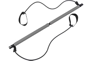 MOFIC Pilates Bar Kit, Portable Pilates Bar Resistance Band Yoga Pilates Stick, Pilates Exercise Resistance Band, Yoga Exercise Bar With Foot Loopss for Full Body Shaping Stretching Exercise