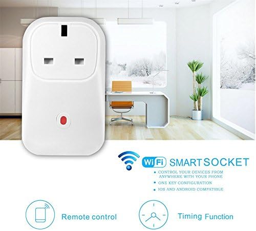 WiFi Smart Plug Wireless Remote Control Socket Electrical Outlet Switch Digital Timer Power with 3 Modes Control Devices From Anywhere via Free Android/iOS APP