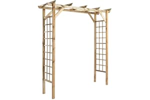 Arche de Jardin en Bois VALERIANE Jardipolys | 210 x 72 x 214,5 cm | Arceau à Rosier Angle Droit | Arche pour allée de Jardin en Bois | Pergola pour Plantes grimpantes