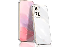 BORYA Funda para Xiaomi Redmi Note 11 Pro+ Plus 5G, Antigolpes Delgada Premium Suave Silicona Carcasa TPU Bumper Estuche, Elegante Sedoso Galvanoplastia Phnom Penh Caso, Blanco