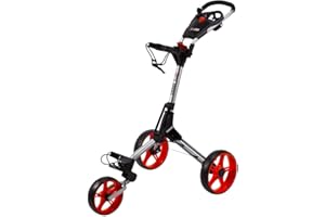 SkyMax 2019 CUBE 3 WHEELED COMPACT GOLF TROLLEY +FREE £39.99 ACCESSORY PACK (SILVER/RED)