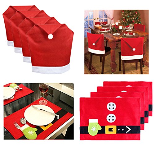 christmas house santa hat chair covers
