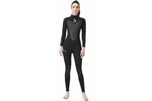 ZCCO Muta da sub da donna in neoprene da 3 mm con zip posteriore manica lunga per immersioni subacquee, snorkeling, surf in acque fredde