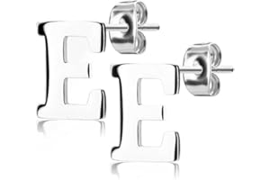 Bungsa Ohrstecker BUCHSTABEN A-Z in Silber oder Rosegold - Alphabet Ohrringe zum Stecken - aus Edelstahl - Ohrschmuck für Damen, Kinder & Herren - A B C D E F G H I J K L M N O P R S T U V W Z