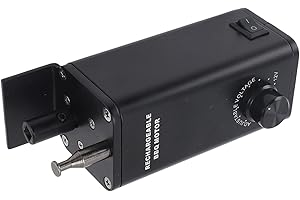 DAUZ Rotisserie Grill Motor, Rechargeable 3 To 12V Waterproof Switch Aluminum Alloy Auto Reverse Function Electric Grill Motor Adjustable Speed for BBQ