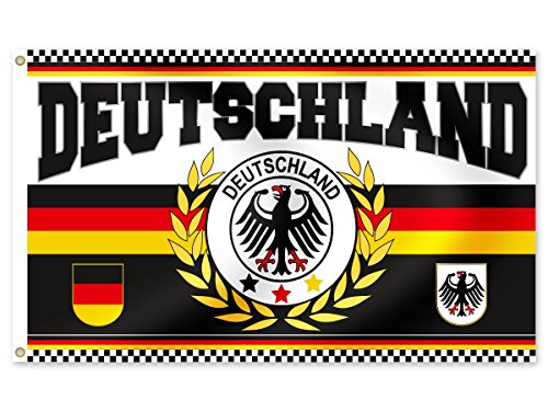 Alsino Deutschland Fanartikel Fan-Artikel Fußball EM WM Hut Brille Perücke Fahne, Fanartikel wählen:FL-26 Fahne 150 x 90 cm