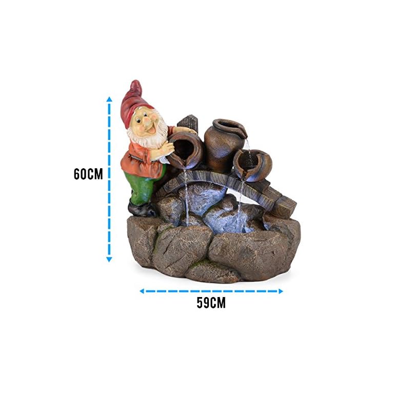 Christow Garden Gnome Water Fountain Large Water Features Gnomelands