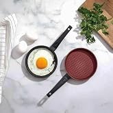 Deconox Yanmaz Yapışmaz Granit Kaplama D&ouml;k&uuml;m Yuvarlak Mini Tava, Yuvarlak Yumurta ve Sos Tavası, Mini Yer Kaplamayan Granit K