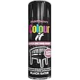 Classic Signature - 6 x All Purpose Black Satin Aerosol Spray Paint 250ml Quick Drying Spray,Fast Dry and Excellent Coverage for Wood, Metal, Plastic and more