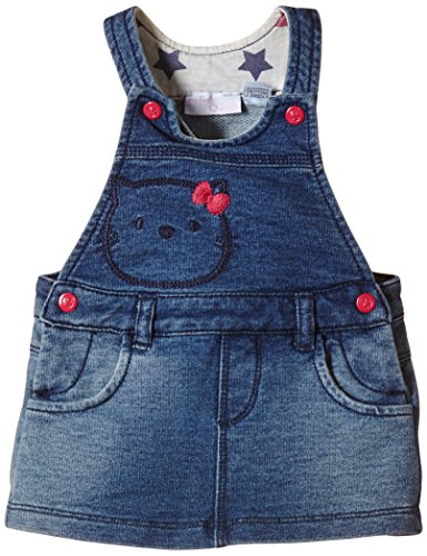 Chicco Baby Girls JUPE SALOPETTE Dungarees, Blue (bleu Moyen), 6-12 months (Manufacturer size: 12 mois)
