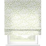 Raffrollo Grün/Weiß Blätter - maßgefertigt