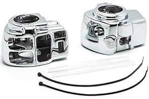 Krator Chrome Handlebar Switch Housing Cover Kit for Harley Davidson Electra Glide FLHTCU/I & FLTCU/Road Glide FLTR/I/Road King FLHRCI/Road King FLHR/I Custom (1996-2012)