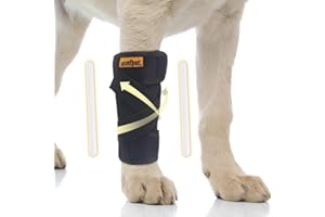 COMFPET Leg Brace Fasce per zampe anteriori del cane con strisce di metallo Fasce per zampe anteriori del cane per il supporto carpale Fasce per garretti per cani M