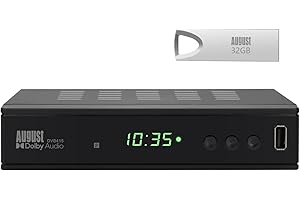 August DVB415 Décodeur et Enregistreur TNT HD - Récepteur HDMI Full HD 1080P avec Lecteur Multimédia PVR pour Enregistrer, EPG, Contrôle du Direct, Contrôle Parental, Péritel, Clé USB 32G Incluse