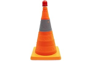 Normaluz BA12042 - Señalizacíon Homologada Cono Plegable De Nylon Con Luz Y Banda Refrectante PVC 42cm De Alto Base:24x24cm
