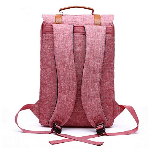 # 207 17-Zoll Doppelter Schultergurt Rucksack 11,12,13 Zoll Laptop Computer Tragbar Mit Wasserdichter Nylon Rosa rose - 3