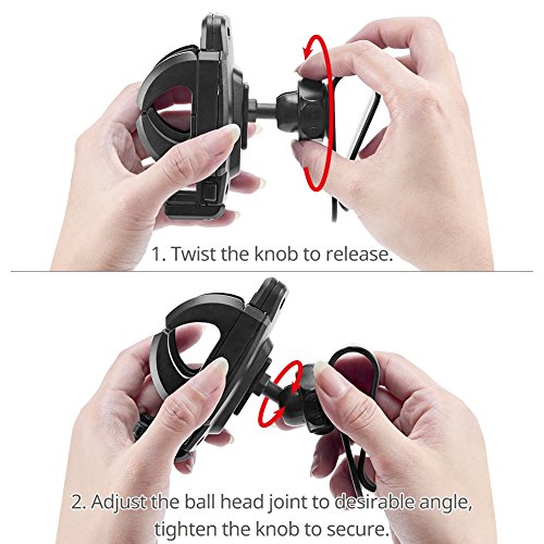 iKross Supporto Auto Visiera Parasole, Clip On Sun Visor Mount Holder Auto per Apple iPhone, Samsung Galaxy, HTC e altri modelli popolari - Nero