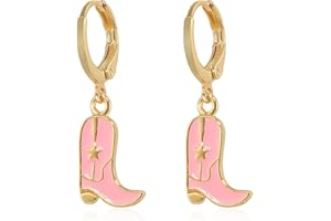JNAWA Western Cowgirl Boot Earrings Cowgirl Drop Dangle Earrings Retro Personality Alloy Leather Boots Earrings Cowgirl Jewellery Gift for Women Girls