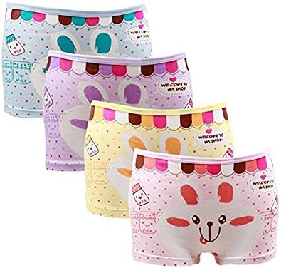 Lydreewam Baby 2t-10t Kids Girls Briefs 4-pack Boyshort Underwear Rabbit