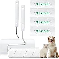 Rullo Togli Peli Animali Vinabo - 6 Rotoli + 1 Manico, 360 Fogli Adesivi - Per Vestiti, Divano, Auto