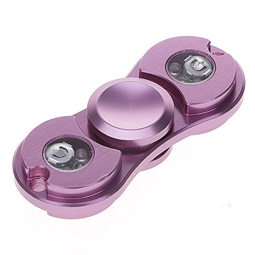 Huayang| LED Light Hand Spinner Fidget Toys, LED Light Fidget Hand Spinner Toys for ADHD/ EDC Anxiety Autism Stress Relief Toy Finger Spinner Light In The Dark-Rose Gold