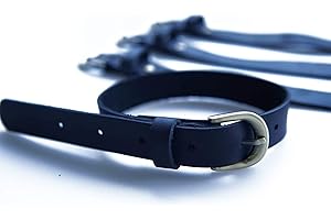 QMYBROW Correas de cuero genuino (4 paquetes), correas de cuero cinc, correas de estribo, gancho de calidad multiuso y lazo de bridas inferiores correas con hebilla de metal longitud ajustable (negro)