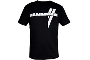 Rammstein Men's T-Shirt White Bars Official Band Merchandise Fan Shirt Black with Plain Front and Back Foam Print