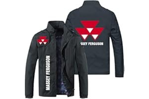 Addora Veste pour Homme Vestes Légères - Massey Ferguson Casual Coat Casual Loisirs Collier Collier Zip Vestes Vestes à Coupe-Vent en Plein Air - Teens Cadeaux C-3X-Large